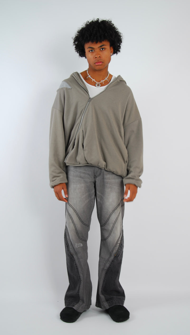 Asymetrical illustration zipper/jacket — view 4