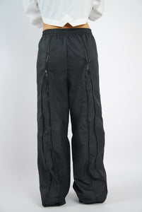 Alcyus- black track pants zip up